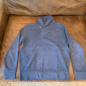 Blue Mock Neck Sweater- Polo by Ralph Lauren